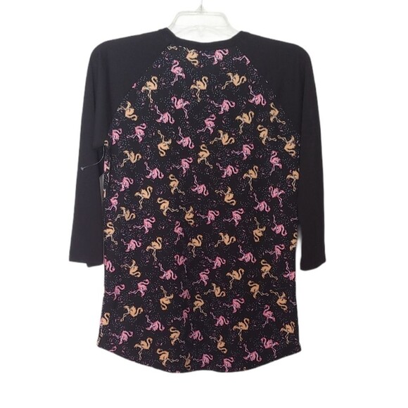 Lularoe Flamingo Print Raglan Sleeve Top Size S - Picture 2 of 6